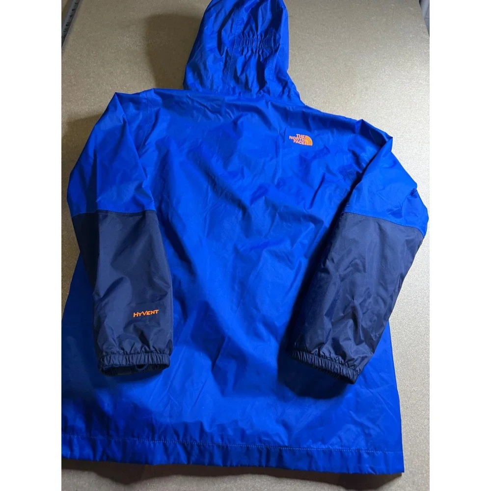 The North Face Boys Blue HyVent‎ Waterproof Rain Jacket Hooded Large 14/16